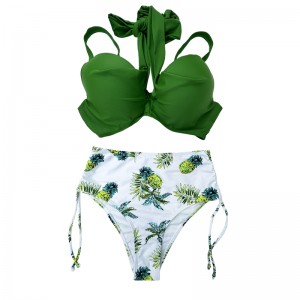 Συν το μέγεθος Floral Print Drawstring Swimsuits