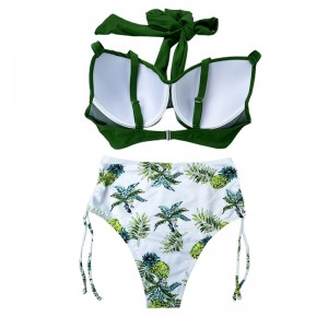 Συν το μέγεθος Floral Print Drawstring Swimsuits