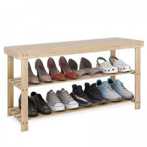 3ος όροφος είσοδος αποθήκευσης ράφι μπαμπού rack παπουτσιών