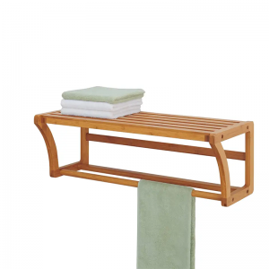 Ράφι τοποθέτησης από μπαμπού με πετσέτες