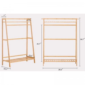 Βαριά ράφι για κρέμονται μπαμπού ρούχα παλτά πάτωμα μπαμπού ντουλάπα