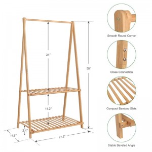 Μεγάλη χωρητικότητα και χώρο εξοικονόμηση μπαμπού παιδιών κρεμάστρα