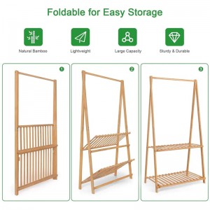 Μεγάλη χωρητικότητα και χώρο εξοικονόμηση μπαμπού παιδιών κρεμάστρα