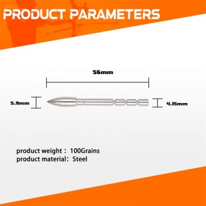 100 GRAIN Εισαγωγή σημείου σφαίρας για βέλη άνθρακα ID4.2mm