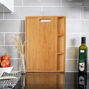 Bamboo Shutping Board με 3 ενσωματωμένα διαμερίσματα