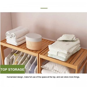 Τρία στρώματα rack αποθήκευσης στερεά εκτοξευτή κρεμάστρα οθόνη μπαμπού rack