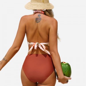 Άνοιξη Αναπνοή Κήπος Halter Tall Tri&Υψηλό σετ μπικίνι μέσης