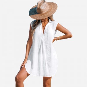 V-neck Basic Collar Cover-Up φόρεμα