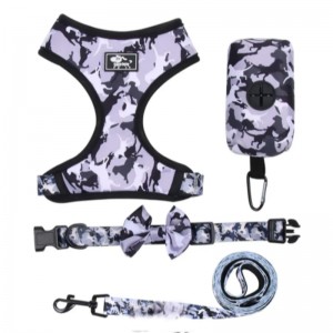 Προσαρμοσμένο πολυτελές κουτάβι λουρί με κολάρο ρυθμιζόμενη τσάντα κατοικίδιων ζώων bandana αναστρέψιμο και αναπνεύσιμο σύνολα ιμ...