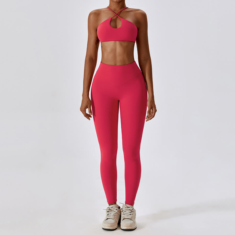 SC1061 Sport Bra and Leggings Set Yoga Conjunto Yoga Set Set για γυναίκες Εξωτερική γυμναστική