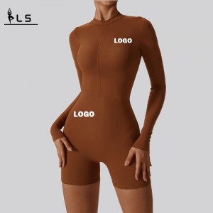 SC10610 Γυμναστήριο Φερμουάρ φερμουάρ Top Yoga Set Active Wear One Pieces Unless Γυναίκες Γιόγκα σετ κορμάκι