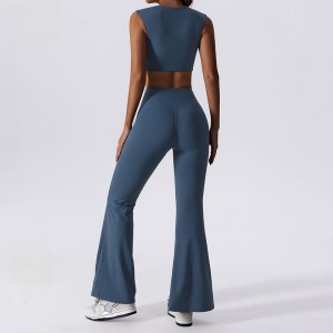 Στερεά γιόγκα σύνολο mujer flare γκέτες και σουτιέν set γυμναστήριο προπόνηση γιόγκα σετ γυναικών γιόγκα κοστούμι 2 κομμάτια γυμναστήρ...