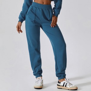 SC10114 Γυναίκες Fleece Elastic Waist Warm Loose Jogger Winter Sweatpants Sports Thermal Running Pants