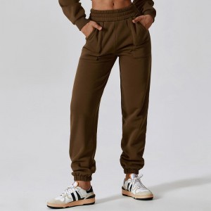 SC10114 Γυναίκες Fleece Elastic Waist Warm Loose Jogger Winter Sweatpants Sports Thermal Running Pants