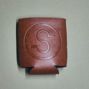 Debossed Logo Neoprene Brown Pu Leath