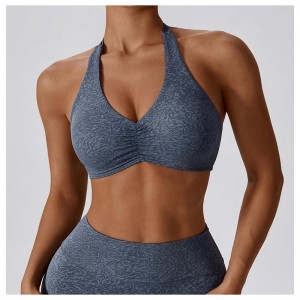 SC10133 78% νάιλον και 22% Spandex Halter αναπνέει γρήγορο ξηρό ξηρό γυμναστήριο γυμναστήριο Γιόγκα Φορέστε σπορ σουτιέν για γυναίκες