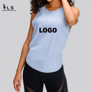 SC10258 TOPS γρήγορη ξηρή τοποθετημένη δεξαμενή Top Gym Sports Yoga Spring Fashion Loose Blouse Yoga Vest Tank Tops