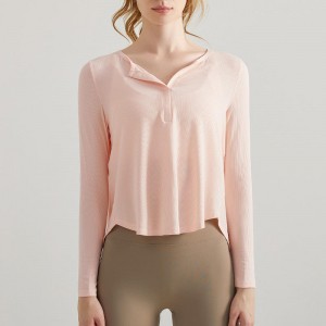 Sc10261 Sport πουκάμισο Γυναίκα γυμναστήριο κορυφαίες γυναίκες σέξι αθλητικές πουκάμισες ιδρώτα σπορ Yoga Workout χαλαρά Γρήγορη ξηρή T που...