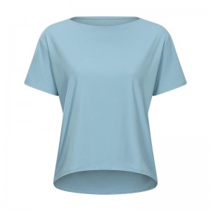 SC10266 Προσαρμοσμένο λογότυπο γιόγκα πουκάμισο πουκάμισο προπόνηση πουλόβερ γιόγκα πουκάμισο σύντομο μανίκι σπορ Yoga Workout χαλαρά Γ...