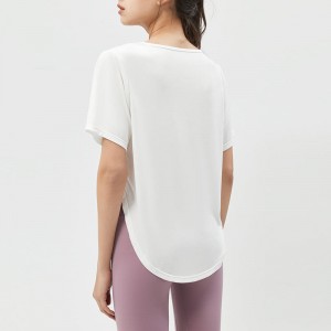 SC10264 YOGA T SHIRTS FITNESS τρέχει στρογγυλό λαιμό μπλουζάκια χαλαρά casual γυμναστήριο Γιόγκα κοντό μανίκι κορυφή