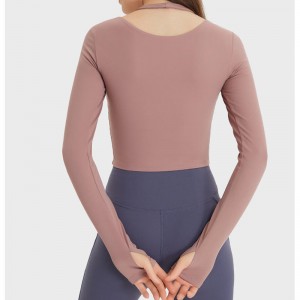 SC10273 Προσαρμοσμένο λογότυπο Yoga T Shirts Fitness που τρέχει στρογγυλό λαιμό πουκάμισο πουκάμισο Γυναίκα μακρύ μανίκι αθλητικό πουκάμισο ...