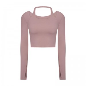 SC10273 Προσαρμοσμένο λογότυπο Yoga T Shirts Fitness που τρέχει στρογγυλό λαιμό πουκάμισο πουκάμισο Γυναίκα μακρύ μανίκι αθλητικό πουκάμισο ...