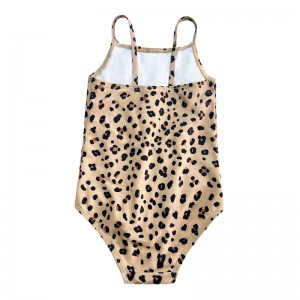 Halter ένα κομμάτι Flouncy Leopard Print