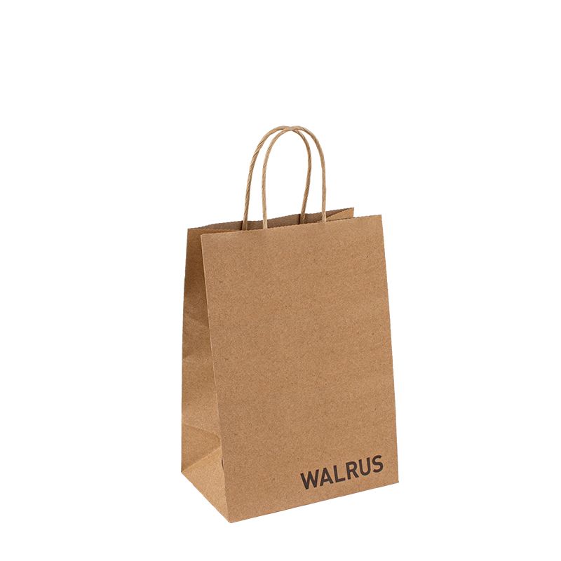 Brown Kraft χάρτινες σακούλες για τροφίμων Takeaway χειριστήριο χαρτί μεταφοράς τσάντα χειριστή χαρτιού χαρτιού