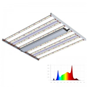 800W Spectrum ρυθμιζόμενο επιπλέον UV+FR Bars Πλήρες φάσμα Horticultural LED Grow Light