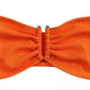 Πορτοκαλί υφάσματα υφάσματα στράπλες συμπεράσματα Up-Split μαγιό