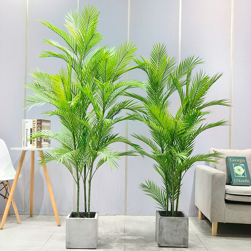 Χονδρική εργοστασιακή τιμή areca palm dypsis lutescens προσαρμόσιμο τεχνητό φοίνικα με γλάστρες