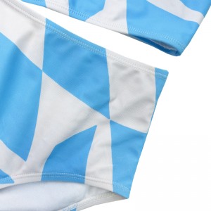 Μπλε και άσπρο γεωμετρικό γιλέκο στερεά χρωματιστό χρωματιστό μαγιό