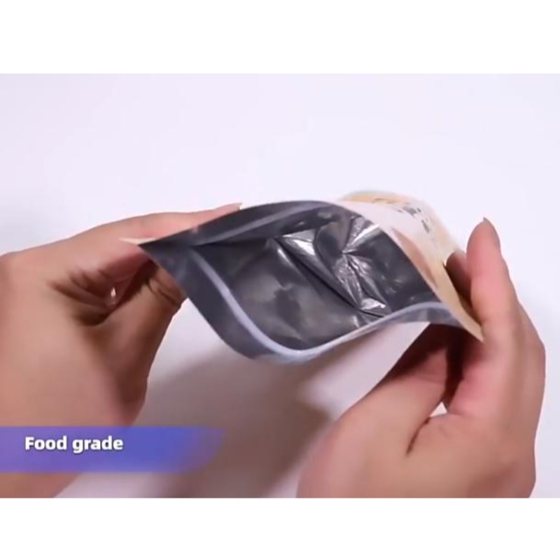 Προσαρμοσμένη έντυπη τσάντα συσκευασίας τροφίμων Ziplock Kraft Paper Stand Up Pouch με φερμουάρ και παράθυρο