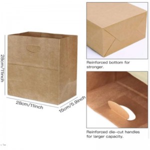 Hot Gifts Grocery Restaurant Bakery Ανακυκλώσιμη Die Cut Handle Brown China Wholesale Printed Papig Bags Custom Logo