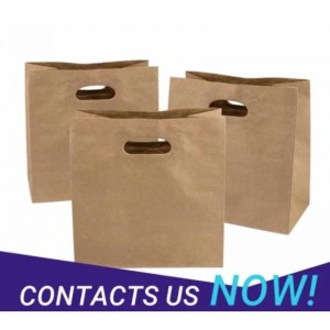 Hot Gifts Grocery Restaurant Bakery Ανακυκλώσιμη Die Cut Handle Brown China Wholesale Printed Papig Bags Custom Logo