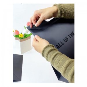 Πολυτελή λαβή-κοπή λαβή μαύρα ρούχα αγορές συσκευασία χάρτινο τσάντα κοσμήματα καλλυντικό προσαρμοσμένο λογότυπο σχεδιασμό χαρ...