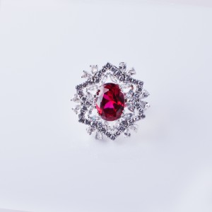 Hongde Elegant Circle με Blue Cubic Zirconia Δαχτυλίδια Δαχτυλίδι από ανοξείδωτο χάλυβα για γυναικείες κοσμήματα γάμου ασημένιο χρώμα