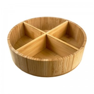Περιστρεφόμενος δίσκος αποθήκευσης Bamboo Oragnizer Tray