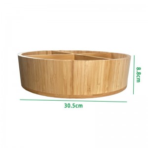 Περιστρεφόμενος δίσκος αποθήκευσης Bamboo Oragnizer Tray