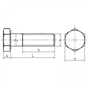 Κατηγορία ιδιοτήτων 12.9 εξάγωνο μπουλόνι από ανθρακούχο χάλυβα