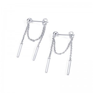 Hongde 18 καρατίων επιχρυσωμένο ασήμι 925 στερλίνα κρεμαστά καρφιά αλυσίδας κυβικά ζιργκόν Σκουλαρίκια σκουλαρίκια