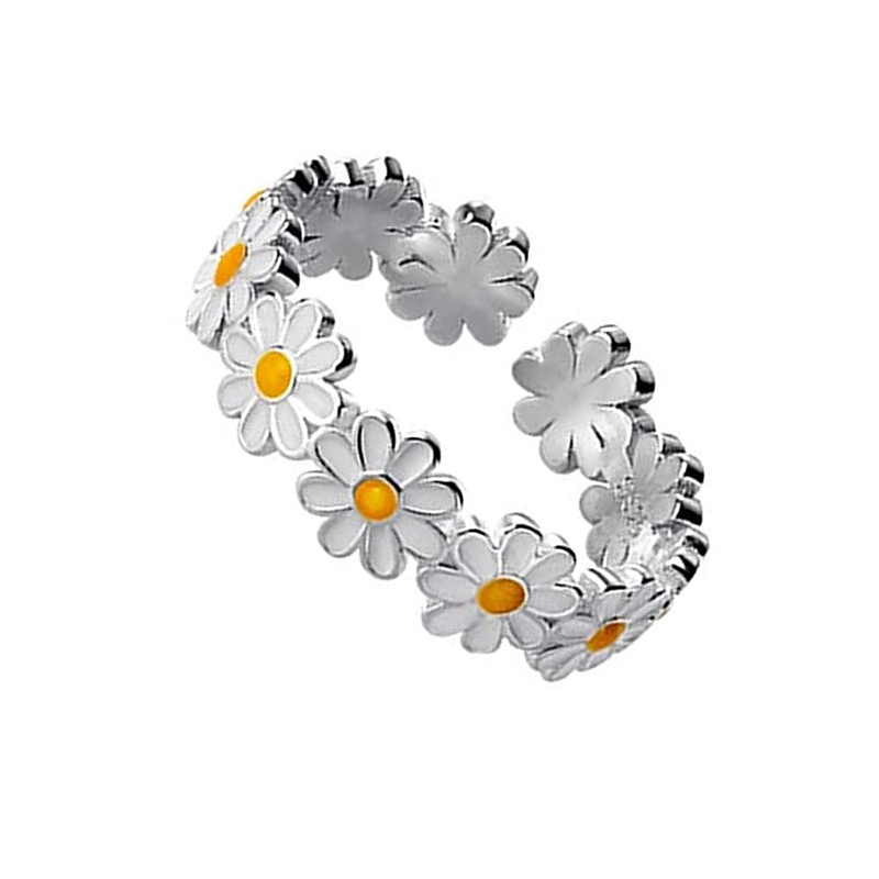 Hongde Lovely Daisy Flower Rings Ρυθμιζόμενο Ανοιχτό Δαχτυλίδι Daisy Delight Δαχτυλίδι για γυναίκα για άντρα