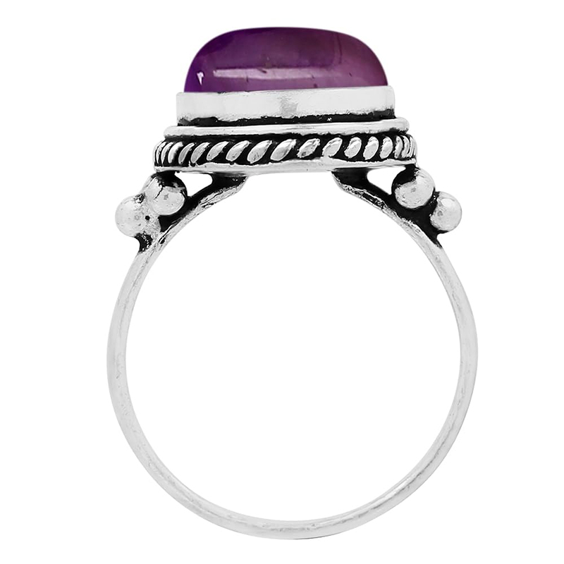 Hongde Mystic Amethyst Sterling Ring 925 Sterling Sterling Handmade Statement Rings for Women Κοσμήματα με δαχτυλίδι Birthstone Southwest Bohemian