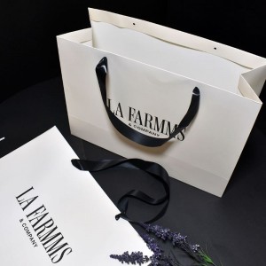 Κομψή τσάντα Kraft με λαβή κορδέλας