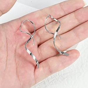 Χειροποίητα 925 Στεγνική σπειροειδή σπειροειδή σκουλαρίκια υποαλλεργικά στριμμένα καμπύλη πτώση σκουλαρίκια τραβούν μέσα από σκ...