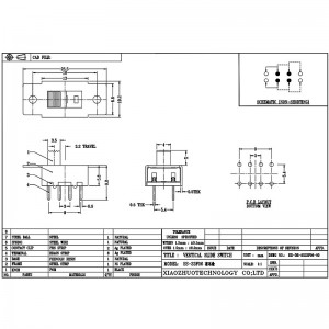 Slide Switch SS23F06 Custom-φτιαγμένο διπλάσιο-σειρά 6-PIN κατακόρυφος διακόπτης στεγνωτήρα τρίχας κενού