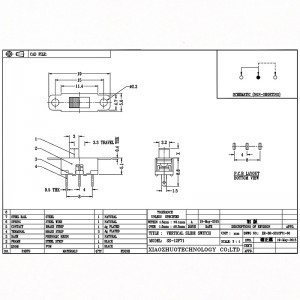 Slide Switch SS12F71 για φωτισμό, ηλεκτρικές συσκευές και μικρές οικιακές συσκευές, A 1-θέση single-τρίτη σειρά-Pin Vertical Slide Switch